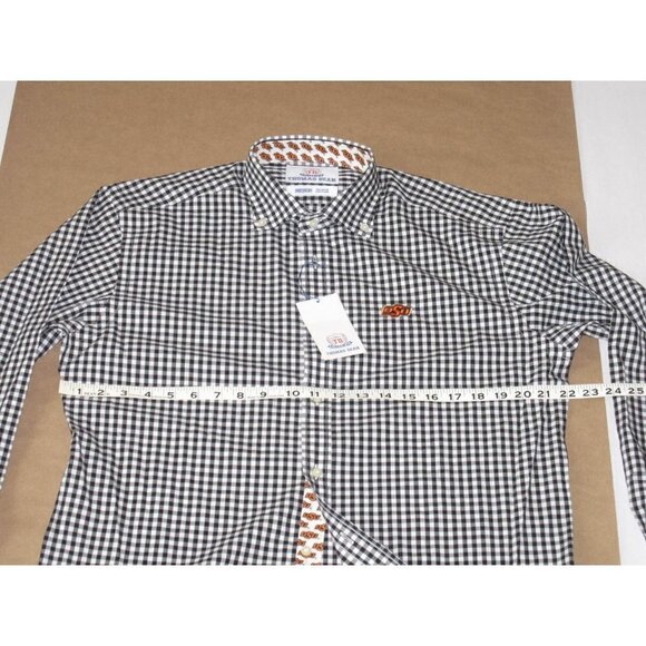 New W/ Tag Thomas Dean TD Collegiate OSU Button Up Plaid Long Sleeve Shirt Sz M - Picture 6 of 12